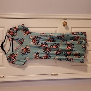 Aqua colored floral dress